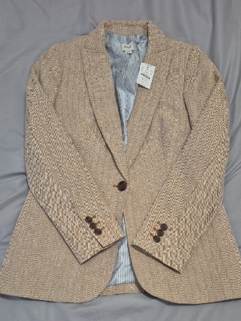 Women's Beige Blazer Jacket J. Crew Size 00 NWT
